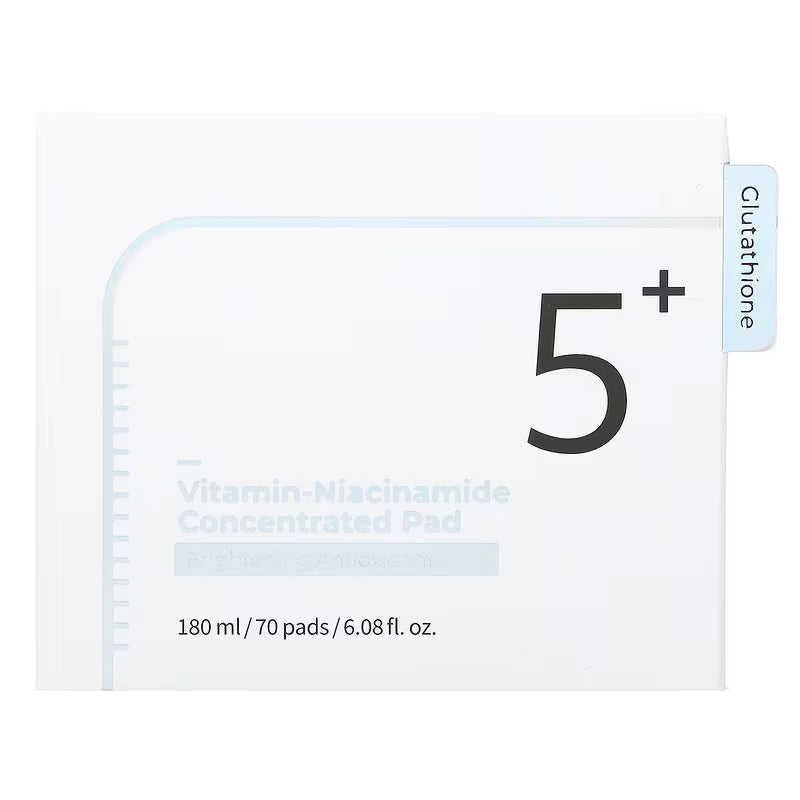 Numbuzin No.5+ Glutathione Vitamin Concentrated Toner Pads 180ml / 70 Pads