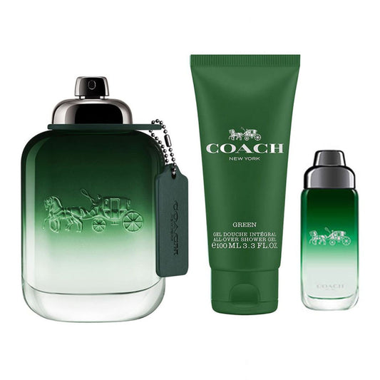 Coach Green For Men Set Edt 100ml + Edt 15ml + AllOver Shower Gel 100ml