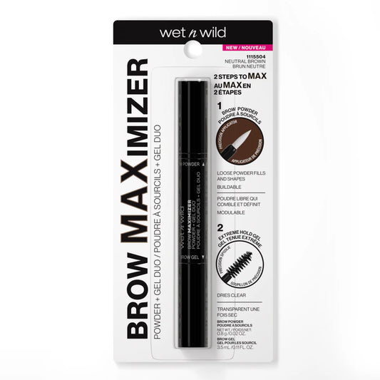 Wet n Wild Ultimate Brow Maximizer Powder Gel Duo Neutral Brown 3.25ml